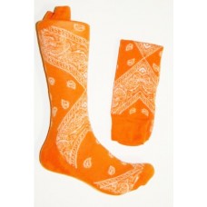 Premium Orange Cotton Bandana Dress socks